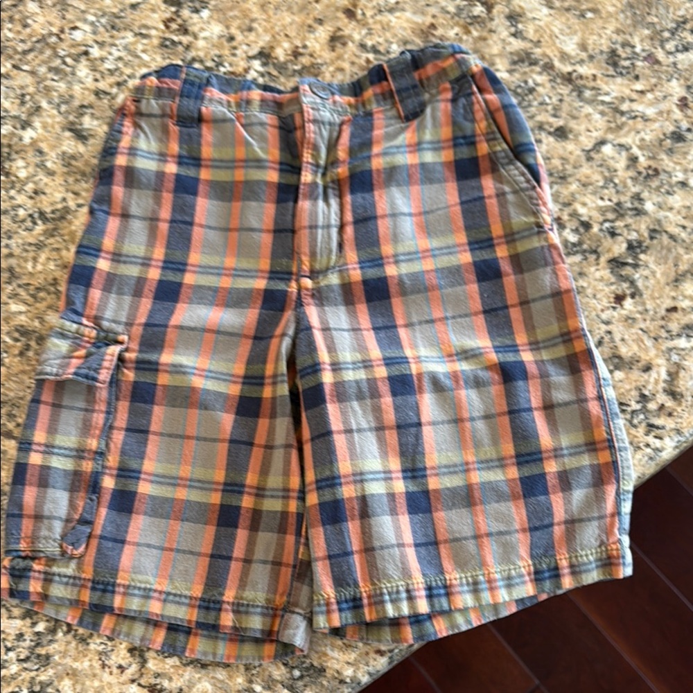 Kitestrings by Hartstrings Boys Plaid Cargo Shorts – Size 7